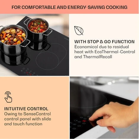 Klarstein Virtuosa 5 Built-in Hob 5 Zones 8500 W Glass Ceramic 6 Klarstein Virtuosa 5 Built-in Hob 5 Zones 8500 W Glass Ceramic - Image 4