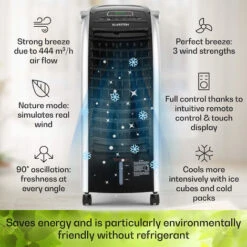 Klarstein Maxfresh Fan Air Cooler Humidifier 4-in-1 Function Oscillation 6L Water Tank 55W Timer Function -Home Appliance Store 14842368 3