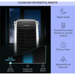 Klarstein Maxfresh Fan Air Cooler Humidifier 4-in-1 Function Oscillation 6L Water Tank 55W Timer Function -Home Appliance Store 14842368 4