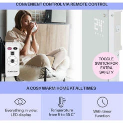 Klarstein Bornholm Convection Heater 2000W LED Display 2 Heating Levels White -Home Appliance Store 14842558 3