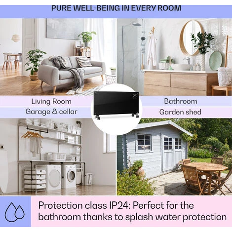 Klarstein Bornholm Convection Heater 2000W LED Display 2 Heating Levels Black 7 Klarstein Bornholm Convection Heater 2000W LED Display 2 Heating Levels Black - Image 5