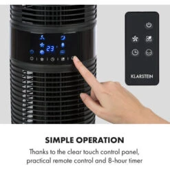 Klarstein Twister Tower Fan 45W Oscillation 343 M³ / H Max. 3 Modes Black -Home Appliance Store 19161970 3