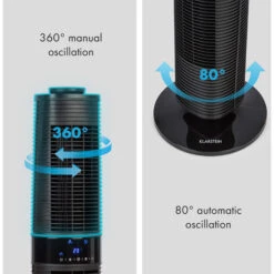 Klarstein Twister Tower Fan 45W Oscillation 343 M³ / H Max. 3 Modes Black -Home Appliance Store 19161970 5