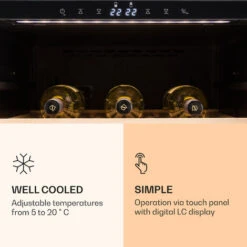 Klarstein Reserva 166 Duo Wine Refrigerator 166 Bottles 379 Litres 2 Zones Touch -Home Appliance Store 22969148 4