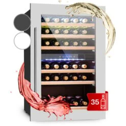 Klarstein Vinsider 35D Built-in Wine Refrigerator 128 Litres 41 Bottles Of Wine 2 Zones