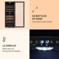 Klarstein Vinamour 54 Duo Wine Refrigerator 2 Zones 148 Litres 54 Bottles Touch Display -Home Appliance Store 22969197 4