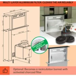 Klarstein Royal Flush Downdraft Cooker Extractor Hood 430 M³ / H 60 Cm -Home Appliance Store 22969344 5