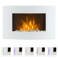 Klarstein Lausanne Electric Fireplace 1000 Or 2000 Watts 7 Different Background Colours Of Glass -Home Appliance Store 22969350 3