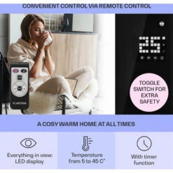 Klarstein Bornholm Curved Convection Heater Thermostat Timer 2000W -Home Appliance Store 22969391 3