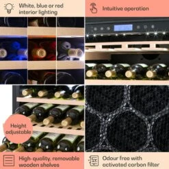 Klarstein Vinovilla Grande 165 Built-in Uno Wine Fridge 425l 165Fl. 3-colour Glass Door -Home Appliance Store 22969415 5