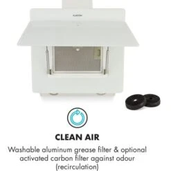 Klarstein Klarstein Aurica 60 Cooker Hood 60cm 600 M³/h LED Touch Glass White -Home Appliance Store 22969682 5