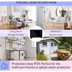 Klarstein Norderney Convection Heater Thermostat Timer 2000W 30m² Black -Home Appliance Store 22969694 5