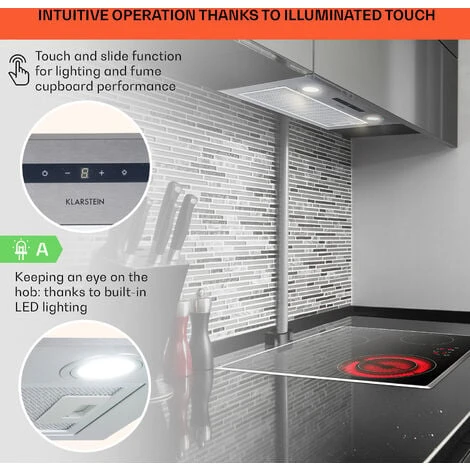 Klarstein Paolo Cooker Hood Built-in 52,5 Cm EEC: A 593 M³/h LED Touch 6 Klarstein Paolo Cooker Hood Built-in 52,5 Cm EEC: A 593 M³/h LED Touch - Image 4