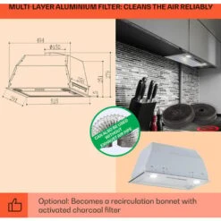 Klarstein Paolo Cooker Hood Built-in 52,5 Cm EEC: A 593 M³/h LED Touch 11 Klarstein Paolo Cooker Hood Built-in 52,5 Cm EEC: A 593 M³/h LED Touch -Home Appliance Store 22969732 5