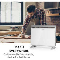 Klarstein Gotland Convector Heater 600/900 / 1500W Glass Front Stand Unit White -Home Appliance Store 22969742 5