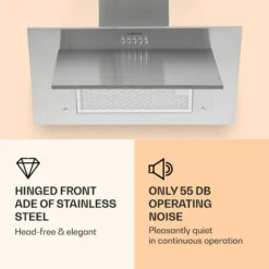 Klarstein Athena Cooker Bonnet 60cm Exhaust Air: 350 M³/h LED Stainless Steel 11 Klarstein Athena Cooker Bonnet 60cm Exhaust Air: 350 M³/h LED Stainless Steel -Home Appliance Store 22969760 5