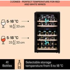 Klarstein Barossa 40 Duo Wine Fridge 2 Zones 41 Bottles Glass Door Touch LED -Home Appliance Store 22969766 3