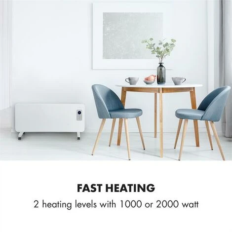 Klarstein Hot Spot CV20 Convector Heater 2000W IP24 Remote Control White 4 Klarstein Hot Spot CV20 Convector Heater 2000W IP24 Remote Control White - Image 2