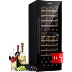 Klarstein Barossa 77 Duo Wine Fridge 2 Zones 191 L 77 Bottles Touch LED Black