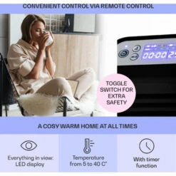 Klarstein Hot Spot Slimcurve Heater 80x40cm 40m² 2000W 5-40 ° C LED IP24 Black -Home Appliance Store 22969832 3