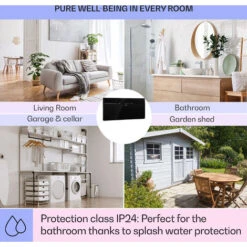 Klarstein Hot Spot Slimcurve Heater 80x40cm 40m² 2000W 5-40 ° C LED IP24 Black -Home Appliance Store 22969832 5