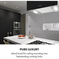 Klarstein Kronleuchter L Island Exhaust Hood 60cm Exhaust Air: 590m³ / H LED Touch Black -Home Appliance Store 22969885 2