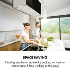 Klarstein Kronleuchter XL Island Exhaust Hood 90cm Exhaust Air: 590m³ / H LED Touch Black -Home Appliance Store 22969887 5