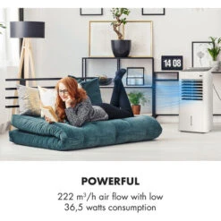 Klarstein IceWind 4-in-1 Air Cooler 222 M³ / H 36.5W Timer Remote Control White -Home Appliance Store 22970213 4