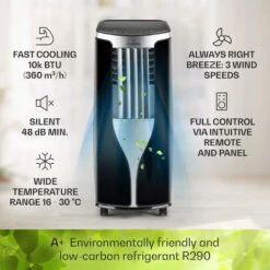 Klarstein New Breeze ECO Mobile Air Conditioner 10,000 BTU / 2.9 KW EEC A+ -Home Appliance Store 22970277 3
