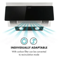 Klarstein Alessia Cooker Extractor Hood Head Free Hood 350 M³ / H Push Control Black -Home Appliance Store 22970374 4