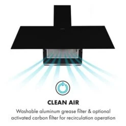Klarstein Laurel 90 Cooker Extractor Hood 90cm Exhaust Air: 350 M³ / H LED Touch Black -Home Appliance Store 22970458 4