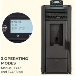 Klarstein Energiewende Pellet Stove 5/10 KW 5 Levels Timer Remote Control Black -Home Appliance Store 22970562 5