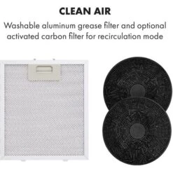 Klarstein Tron Ambience Island Cooker Extractor Hood Ø38cm Recirculation 540m³ / H LED Black -Home Appliance Store 22970601 5