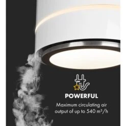 Klarstein Tron Ambience Island Cooker Extractor Hood Ø38cm Recirculation 540m³ / H LED White -Home Appliance Store 22970602 3