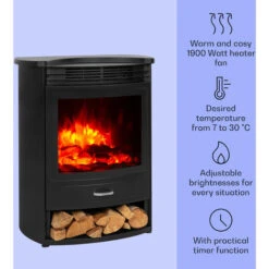Klarstein Bormio S Electric Fireplace 950/1900W Thermostat Weekly Timer 9 Klarstein Bormio S Electric Fireplace 950/1900W Thermostat Weekly Timer -Home Appliance Store 22970630 3