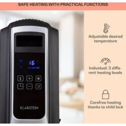 Klarstein Thermaxx Noir Oil Radiator 2500W 10-30 ° C Timer Remote Control Black -Home Appliance Store 22970638 4
