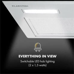 Klarstein Simplica Extractor Hood Recessed 52cm Exhaust Air: 400 M³ / H LED Stainless Steel -Home Appliance Store 22970639 5