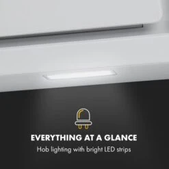 Klarstein Sofia 60 Extractor Hood 300 M³ / H Touch Control Glass Front White -Home Appliance Store 22970647 5