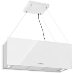 Klarstein Kronleuchter XL Kitchen Island Extractor Hood 90cm Recirculation 590m³/h LED Touchscreen White