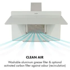 Klarstein Aurica 90 Cooker Hood 90 Cm 600 M³/h LED Touch Glass White -Home Appliance Store 23632458 5