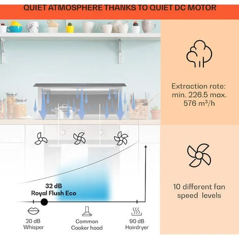 Klarstein Royal Flush Eco Cooker Hood 90 Cm 576 M³/h A+ 5 Klarstein Royal Flush Eco Cooker Hood 90 Cm 576 M³/h A+ - Image 3