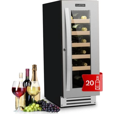Klarstein Vinovilla Smart Wine Fridge 50l / 20 Bottles Glass Door Stainless Steel 3 Klarstein Vinovilla Smart Wine Fridge 50l / 20 Bottles Glass Door Stainless Steel