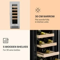 Klarstein Vinovilla Smart Wine Fridge 50l / 20 Bottles Glass Door Stainless Steel 10 Klarstein Vinovilla Smart Wine Fridge 50l / 20 Bottles Glass Door Stainless Steel -Home Appliance Store 33502956 4