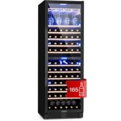 Klarstein Vinovilla Grande 162 Built-in Duo Onyx Edition Wine Fridge 425 Litres 162 Bottles