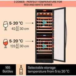 Klarstein Vinovilla Grande 162 Built-in Duo Onyx Edition Wine Fridge 425 Litres 162 Bottles 9 Klarstein Vinovilla Grande 162 Built-in Duo Onyx Edition Wine Fridge 425 Litres 162 Bottles -Home Appliance Store 33503020 3