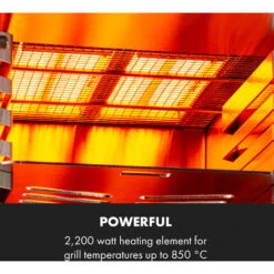 Klarstein Hannibal High-Temperature Grill Indoor 2,200W 850 ° C Stainless Steel Black -Home Appliance Store 33503366 4