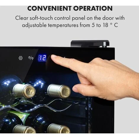 Klarstein Shiraz 15 Slim Uno Wine Fridge 44l Touch Control Panel 5-18°C 6 Klarstein Shiraz 15 Slim Uno Wine Fridge 44l Touch Control Panel 5-18°C - Image 4
