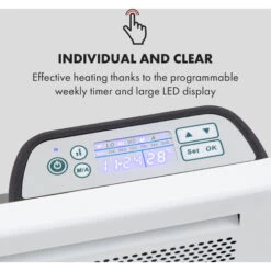 Klarstein Hot Spot Slimcurve Double Wave, 2-in-1 Heater, 1000W, Weekly Timer, Black -Home Appliance Store 33503471 4