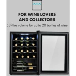 Klarstein Shiraz 20 Uno Wine Refrigerator 53 Litres 20 Bottles Touch Control Panel 5-18°C -Home Appliance Store 33503500 3