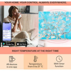 Klarstein Wonderwall Air Art Smart Infrared Heater 80x60cm 500W Flowers -Home Appliance Store 33503508 3